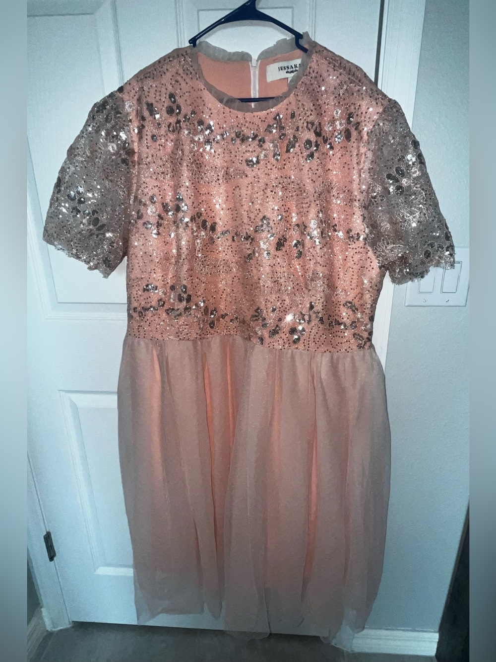 JessaKae Memory Lane Dress
Embroidered - 4X- Peach /
Pink women plus
